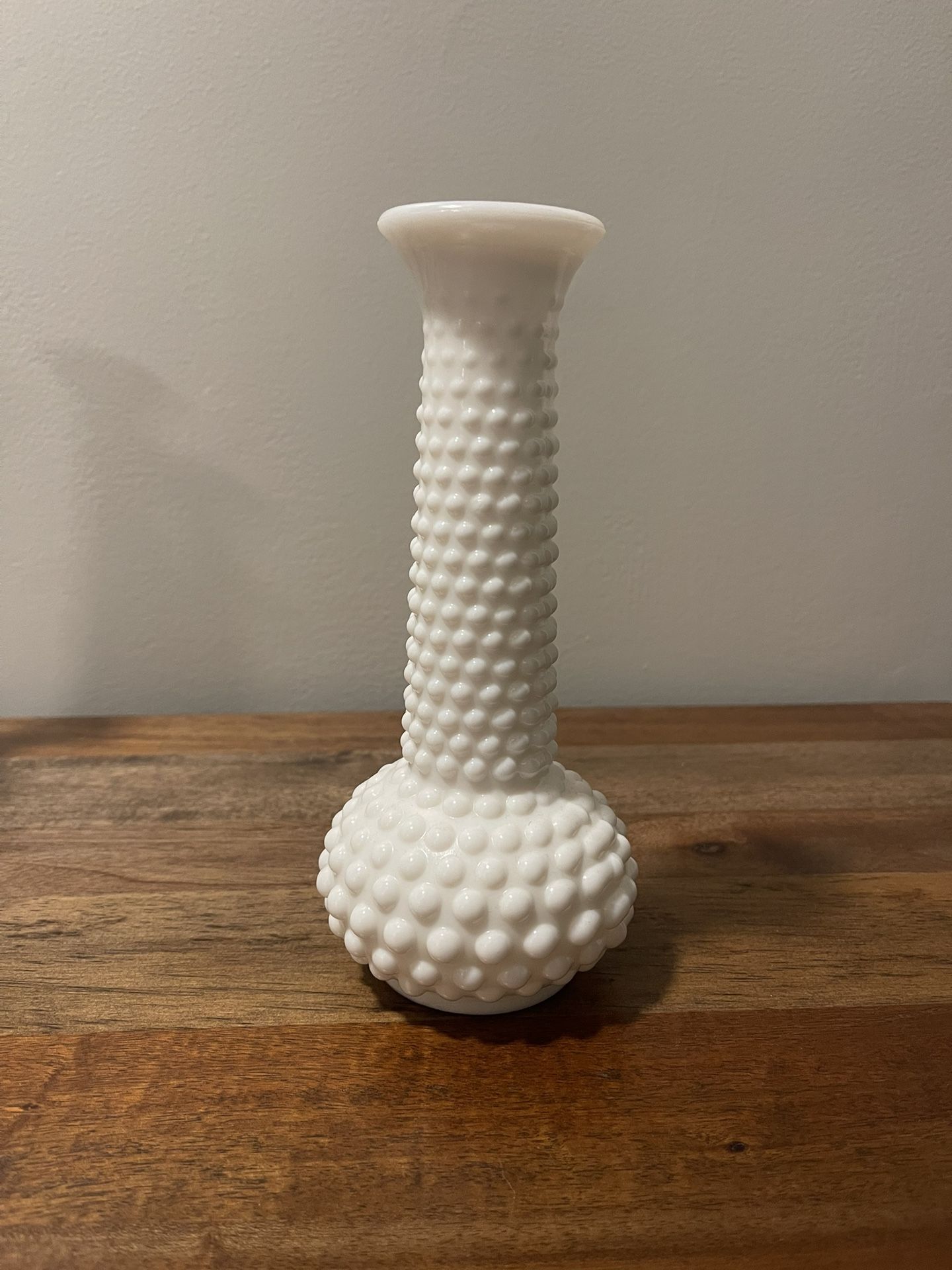 Vintage E.O. Brody Co. Milk Glass Hobnail White Bud Vase