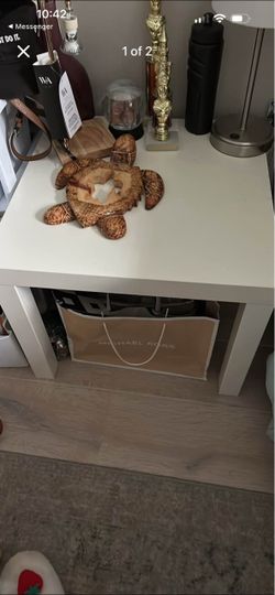2 white side tables