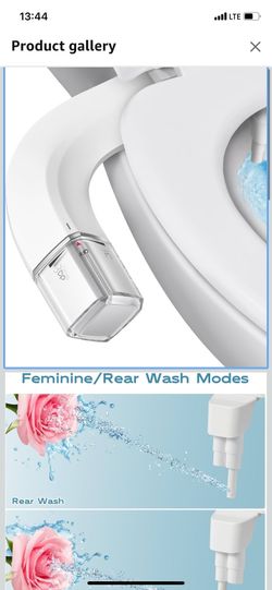 Ultra-Slim Bidet Dual Mode Bidet Attachment for Toilet, Bidet Toilet Seat Attachment with Pressure Controls(Feminine/Posterior Wash),Easy to install D