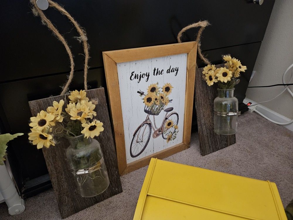 Random Yellow Household Decorations And Kitchen Items