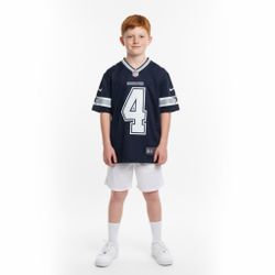 Dak Prescott #4 — Dallas Cowboys Nike ON FIELD jersey · Youth / Child S MSRP (new, youth): $90.   Pre-owned, good condition. Authentic Nike “ON FIELD”