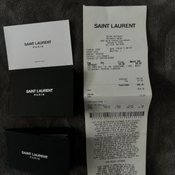 Saint Laurent  Cassandre Phone Holder with Strap in Smooth Leather 