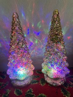 gold chrristmas trees light up multi color or white 