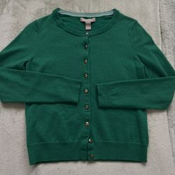 banana republic green cardigan 
