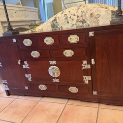 Asian Style Solid Wood Sideboard / Buffet Cabinet – Campaign Hardware