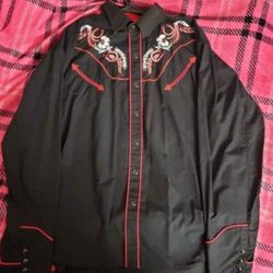 Western Rodeo Men Long Sleeve Shirt
