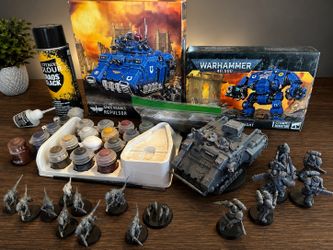 Warhammer 40K Space Marines Lot – Repulsor, Dreadnought, Paints & More