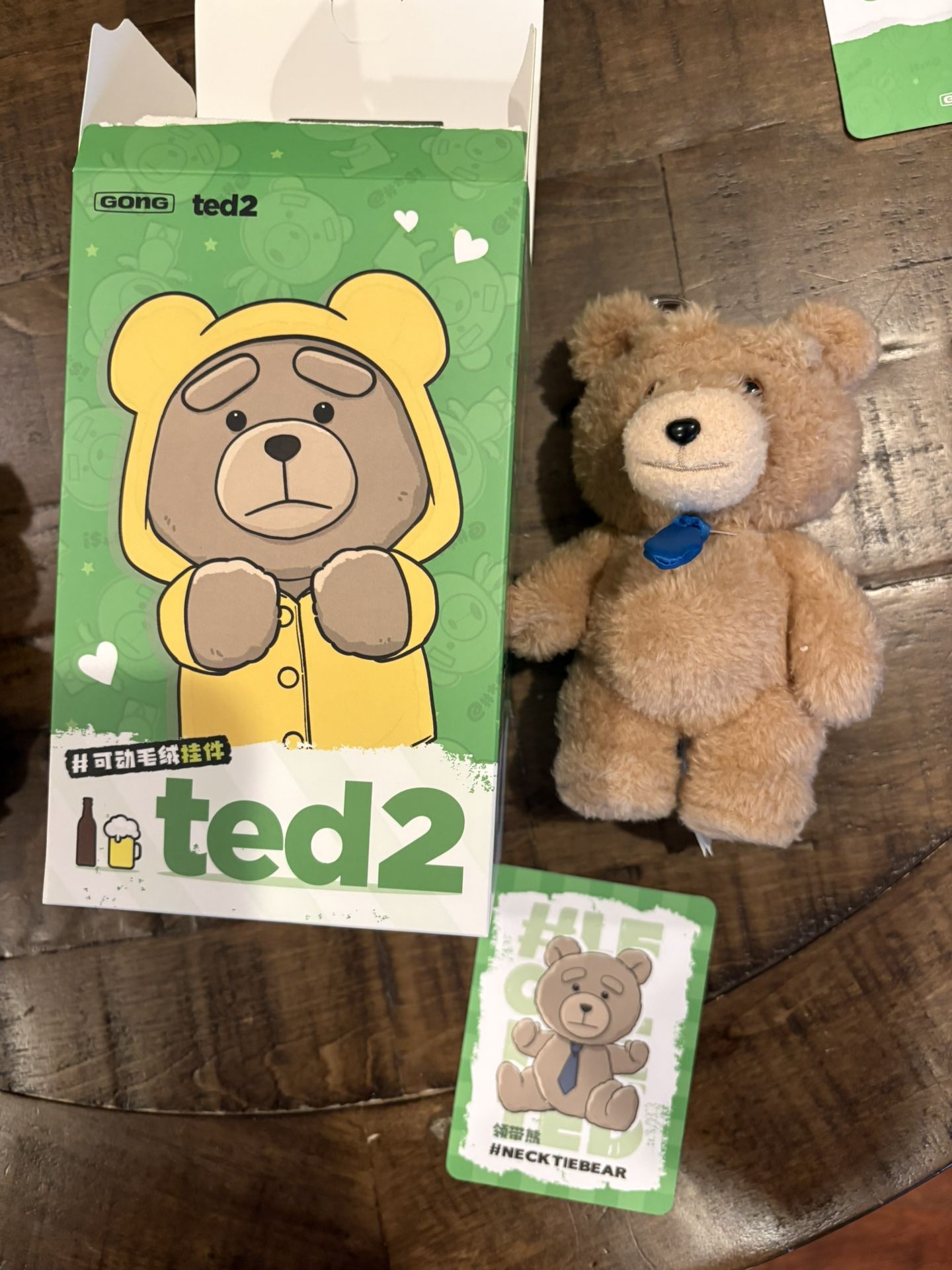 Pop Mart Ted2 Teddy Bear Action Series Necktie Plush Pendant.