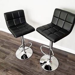 (Brand New) $40 Each Adjustable Bar Stool Swivel Backrest Barstool Chair Backrest Counter Height 24-32”, Black