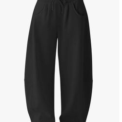 Size Small- HeSaYep Women's Fleece Lined Sweatpants Barrel Leg Baggy Sweat Pants Winter Thermal Cotton Pants with Pockets