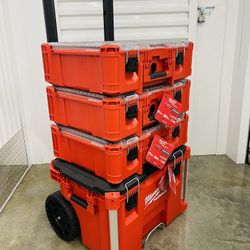 Milwaukee Packout Rolling Box And 3 Of Deep Organizer 