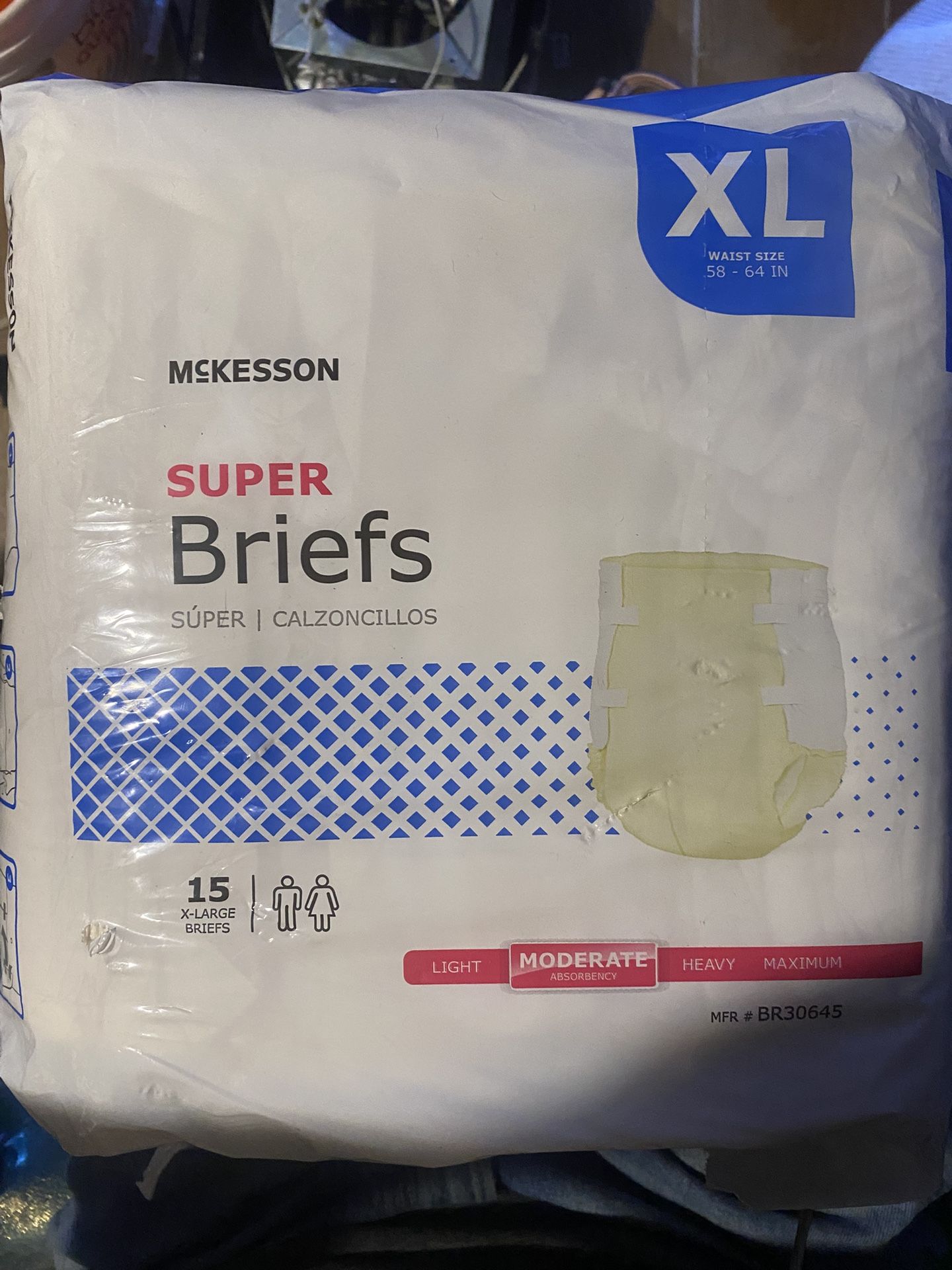 McKesson Super Briefs, XL, 15pk