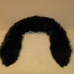 Vintage Large Luxurious Black Fox Fur Collar Attachment for Coat