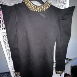Black Mock Neck Dress S/M