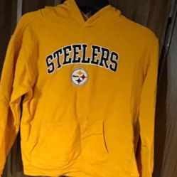 Pittsburgh Steelers Yellow Woman’s  Pullover Hoodie Size Small 