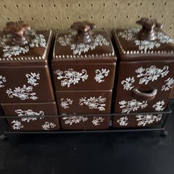 5 Stackable Canister Set And Rack Stand 
