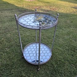 Mirror Two Tiered Table With Wheels Home Decor Decoration Home Goods
