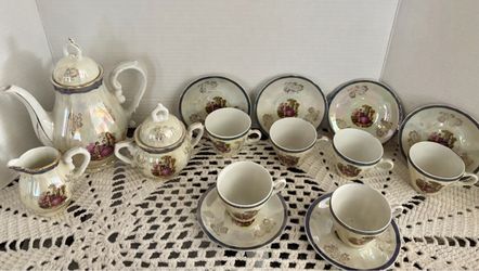 Rare Complete Jay’s Lusterware Iridescent Vintage Tea-set