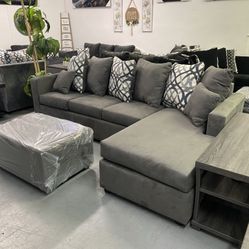 Grey Sectional With Ottoman ‼️new In Stock ‼️