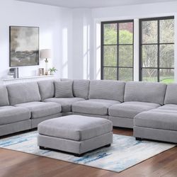 New Sectional Grey 7 PCs 