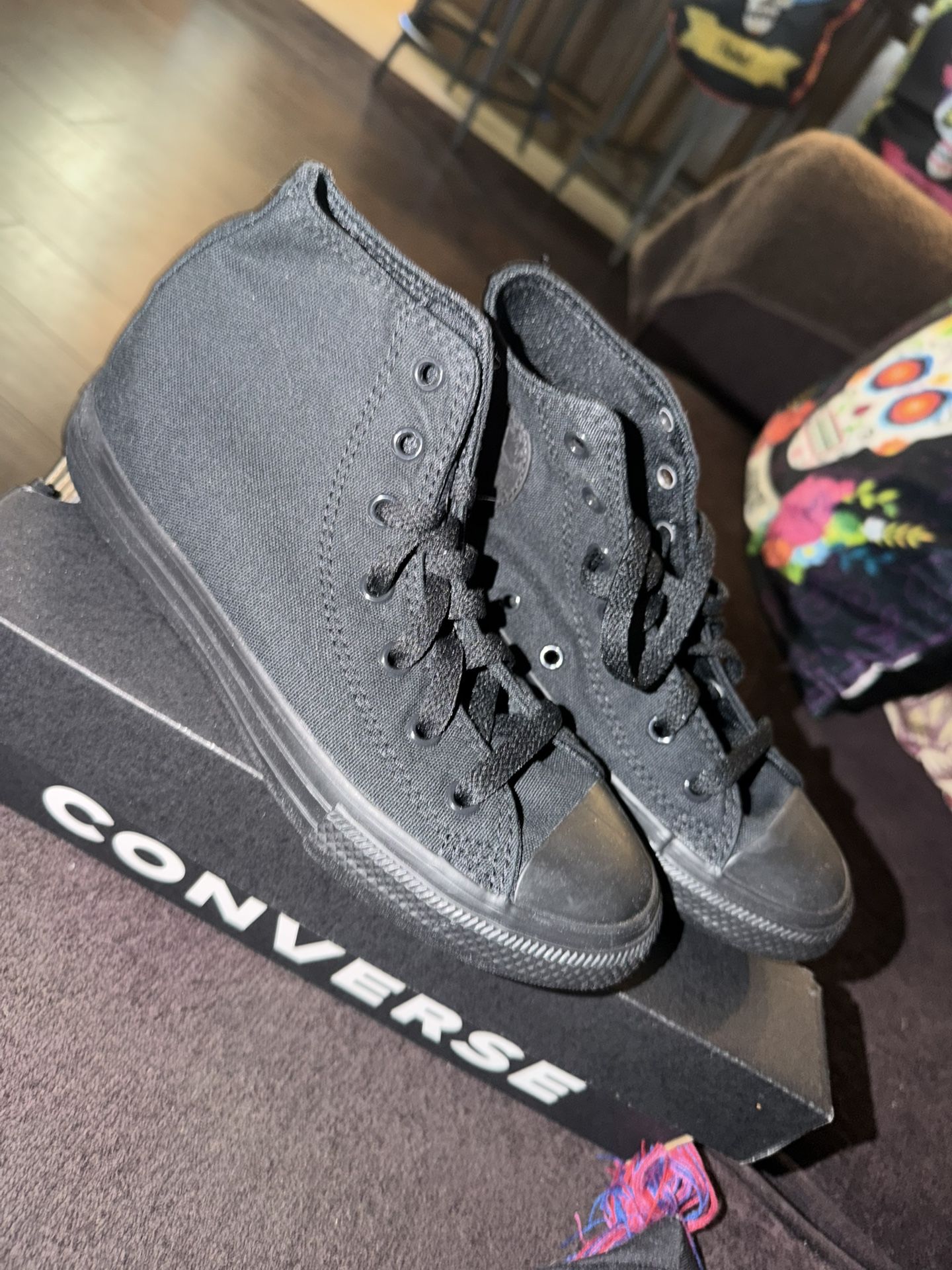 Brand New Black Converses Size 2