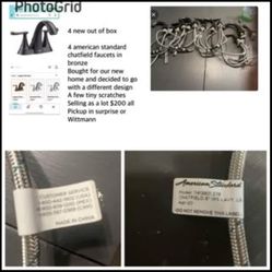 4 Never Installed American Standard Bronze Finished Faucets 