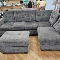 Kitler Smoke Sectional Sofa Couch 