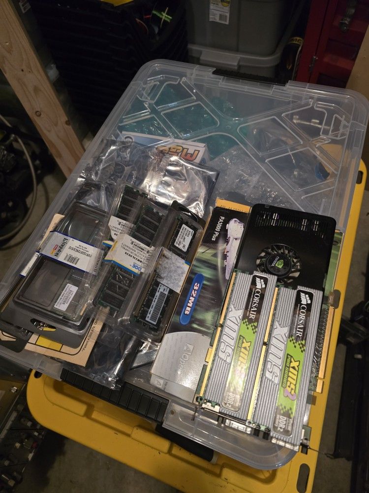 Several Tubs Of Vintage Gaming Computer PC Parts