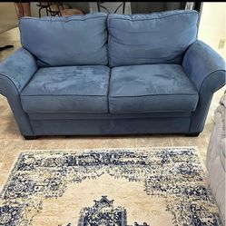 Blue And Grey 2 Seat Couch 