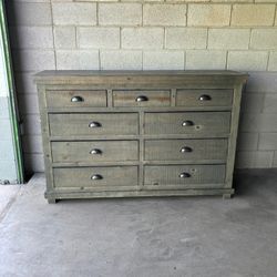 Gray/Wood Color Living Spaces 9 Drawer Dresser