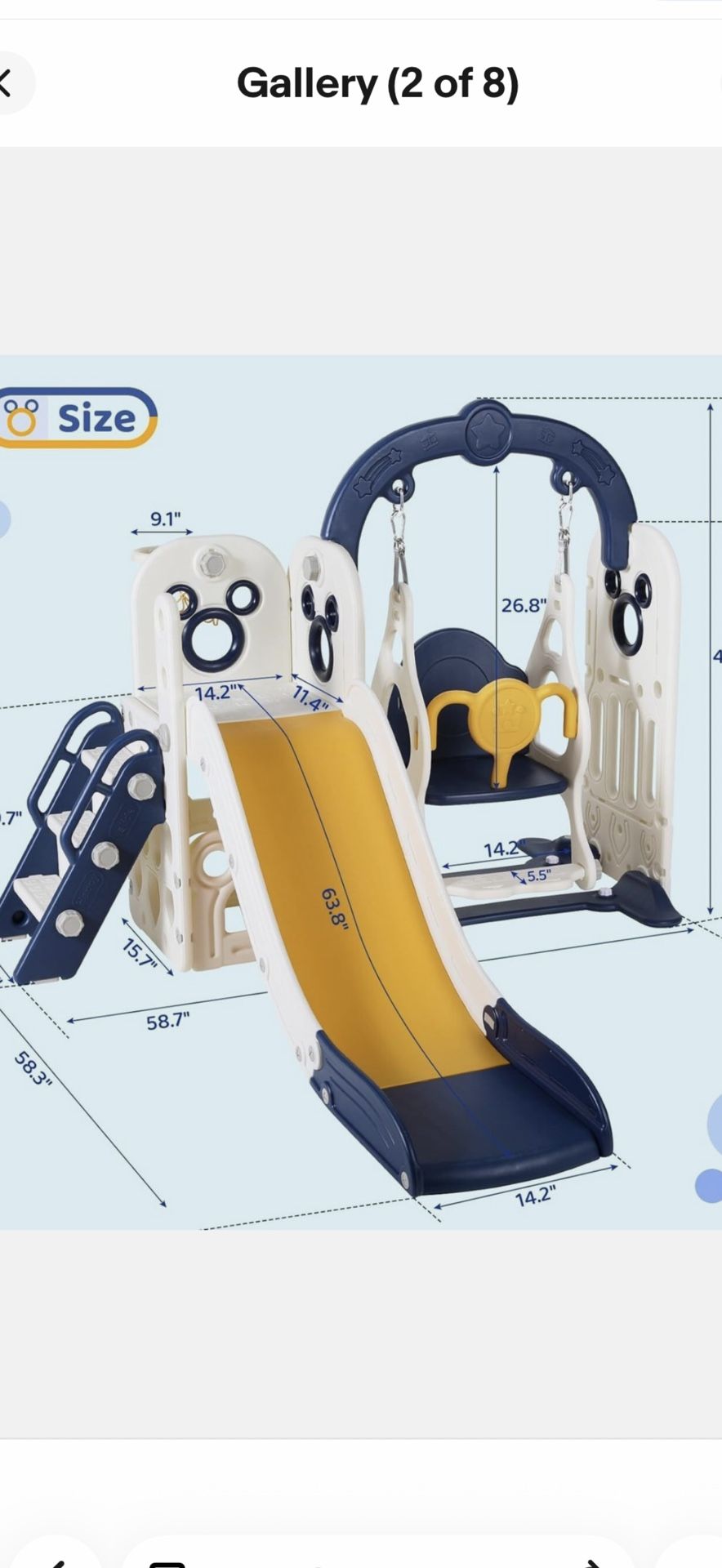 Kids Slide and Swing Set, Sturdy Toddler Slide Climber Indoor Outdoor Playground