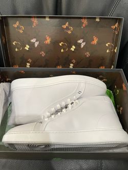 Mens Fashion Hi Top Minimalist White Casual Sneakers, BRAND NEW, Size 12