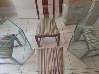 Glass Dinner Room Table with Chairs