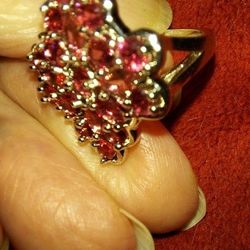 Price Reduced  •  Deep Pink Tourmaline Ring - Size 7.  Solid Sterling Stamped 925.