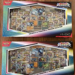 Pokemon Prismatic Evolutions Lucario Ex & Tyranitar Premium Collection