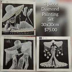 Diamond painting- Completed 3 piece