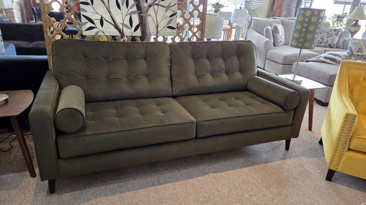 Mid-Century Modern Green Sofa