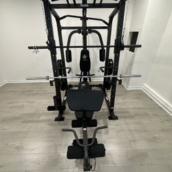 Vesta Fitness Smith Machine 1001 w/Bench Attachment | 240lb Bumper Olympic Weights | 7ft Olympic Bar | Fitness | Gym Equipment | FREE DELIVERY 🚚 
