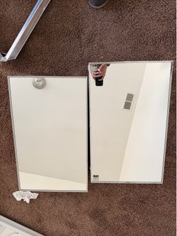 2 in wall bathroom cabinets with mirror