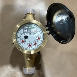 Watflow DN20 3/4" NPT Couplings Gallon Water Meter, Lead Free Meter, Cold Water Meter for Apartment or Home,Multi-Jet.(Lead Free)