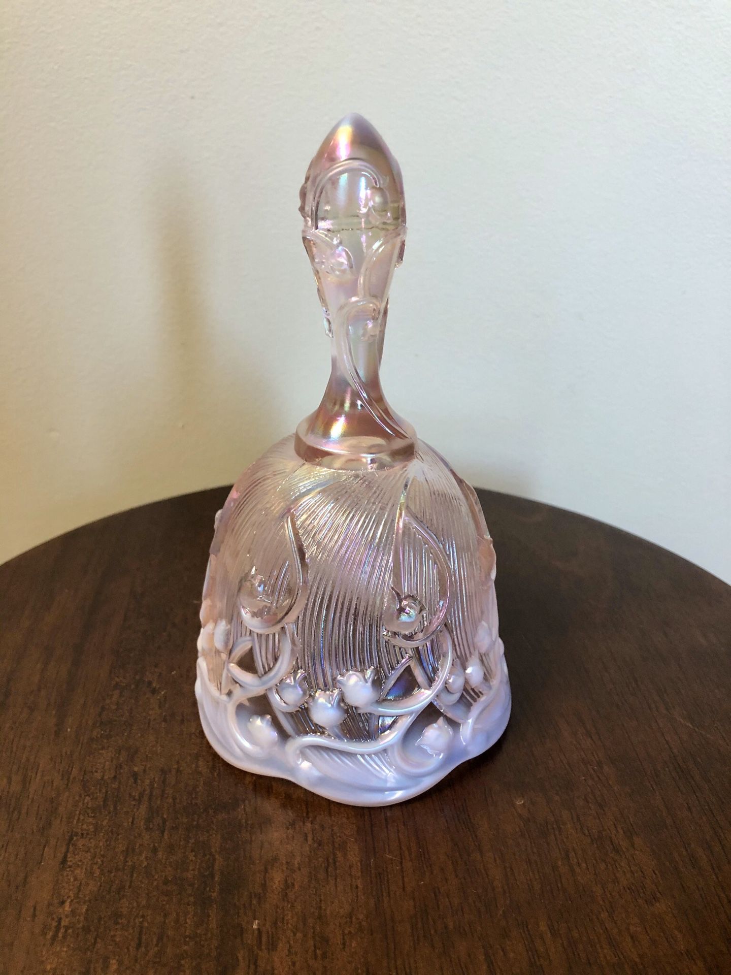 PENDING Vintage Fenton Art Glass Pink Opalescent Bell Lily of the Valley