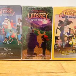 Set Of 3 Adventures In Odyssey Audi Cassette Albums 