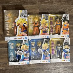 Goku, Vegeta and trunks sh figuarts 
