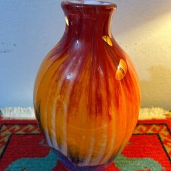 HERMOSO JARRON ANTIGUO DE CRISTAL 