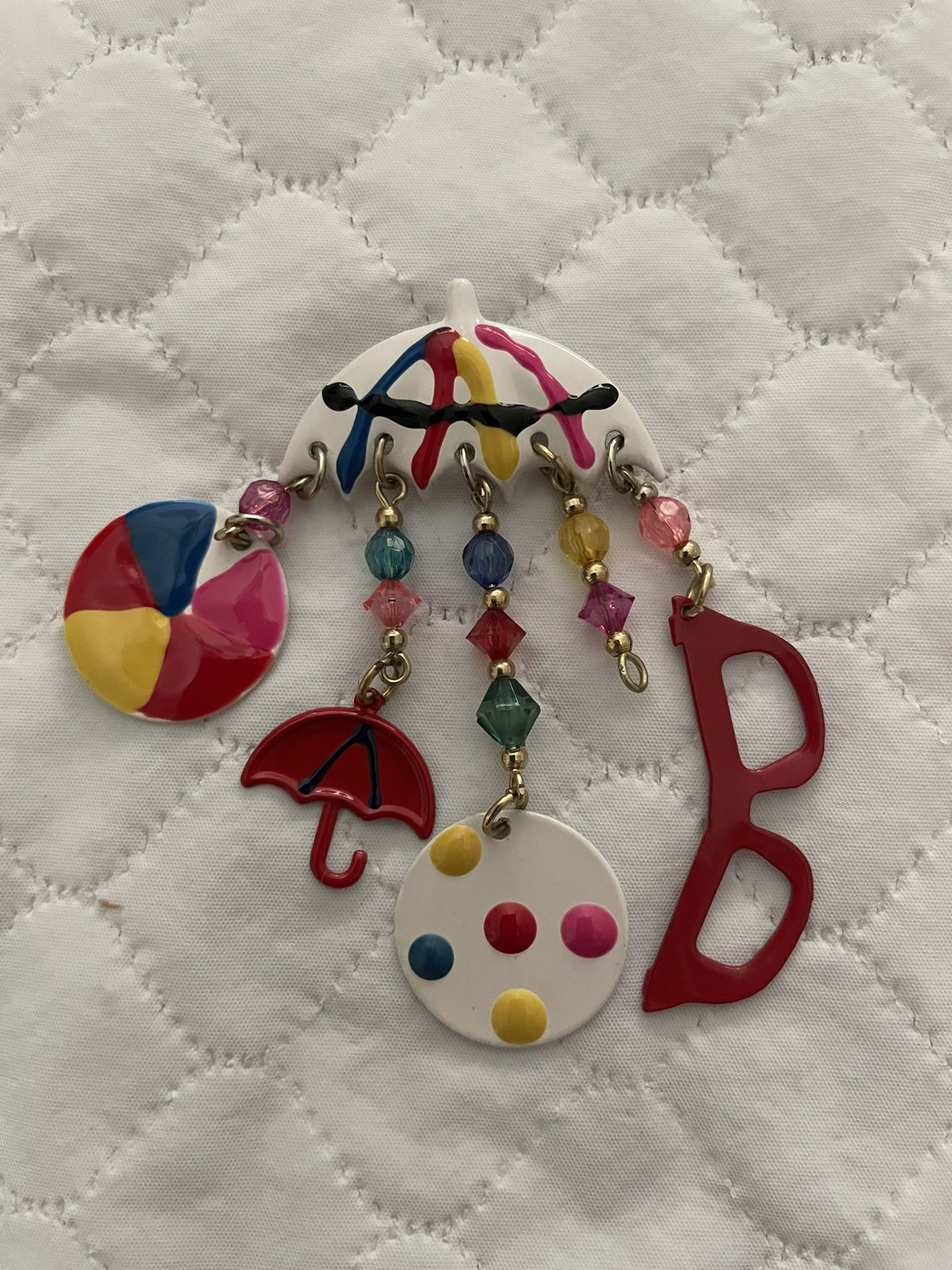  Vintage Pin- Primary colors - beach party charms 