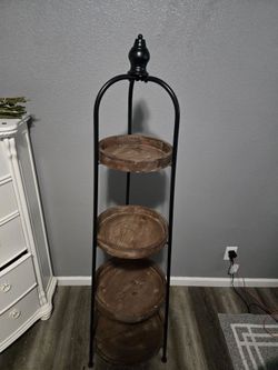 Brown and Black Industrial 4 Tier Shelf