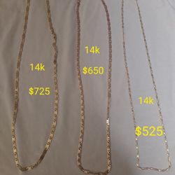 3 Colors 14k Gold Chain 