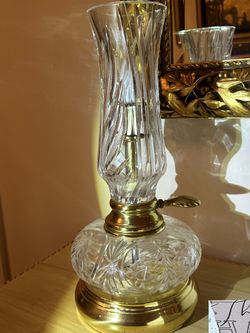 Set Dresden Crystal Hurricane Lamps 