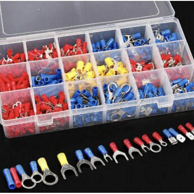 520 PCS Insulated Electrical Wire Splice Terminal Spade/ Crimp/ Ring Connector Kit used for Fog Lights, Radio, Amplifier, Led Lights