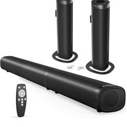 Sound Bar, 100W Sound Bar for Smart TV, Bluetooth 5.3 Soundbar, 2 in 1 Detachable Home Speaker Bass Effect, Home Theater Surround Sound, ARC/Optical/A